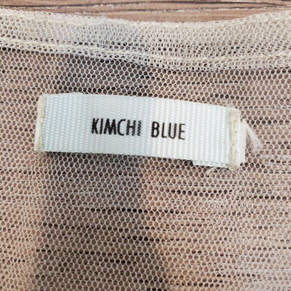 Sheer Mesh Lace Trim Flutter Sleeve Top M Coquette Fairy Whimsical Boho Feminine - Picture 11 of 13